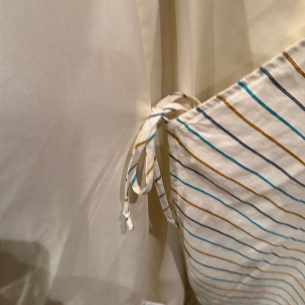 BCBGeneration Beige Striped Midi Wrap Dress Medium - Picture 7 of 16